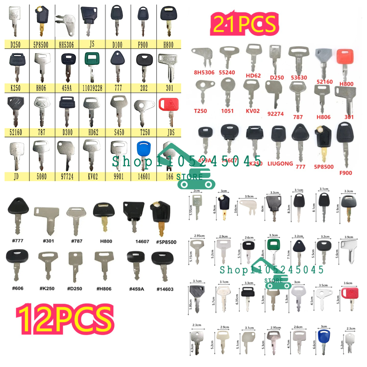 Heavy Equipment Keys Master Set - 28/21/12Pcs Master Ignition Keys Set Excavators