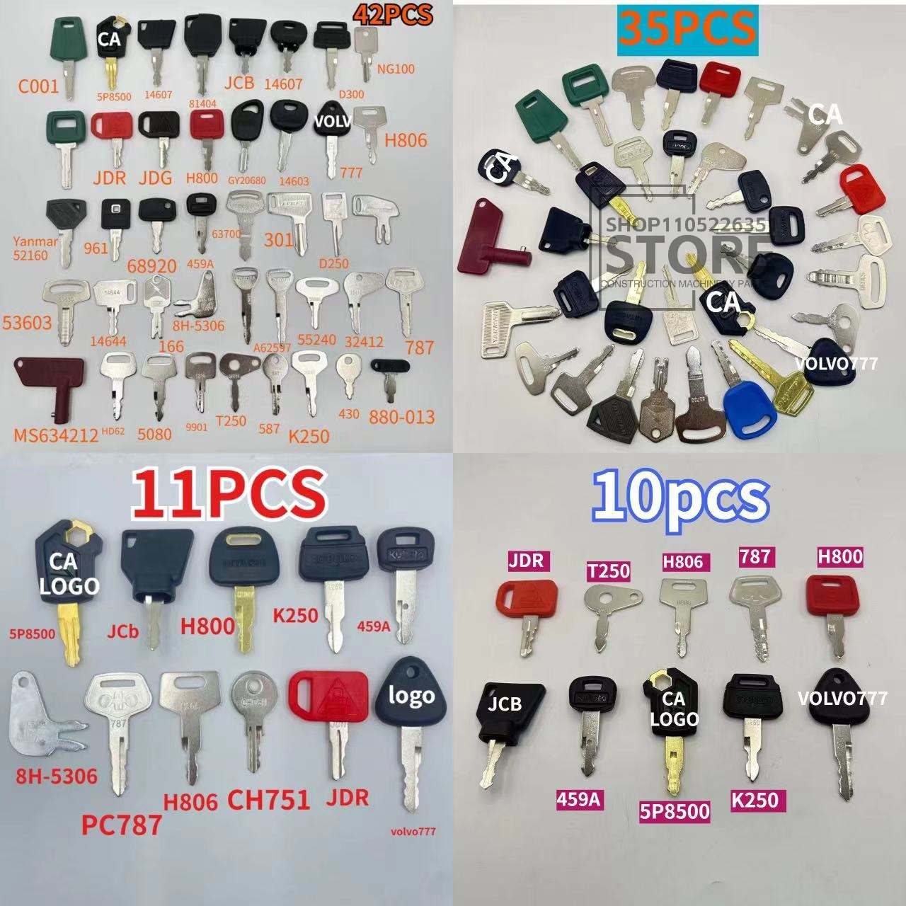 Heavy Equipment Keys Master Set - 60/42/35/13/10PCS Master Ignition Keys Set Excavators