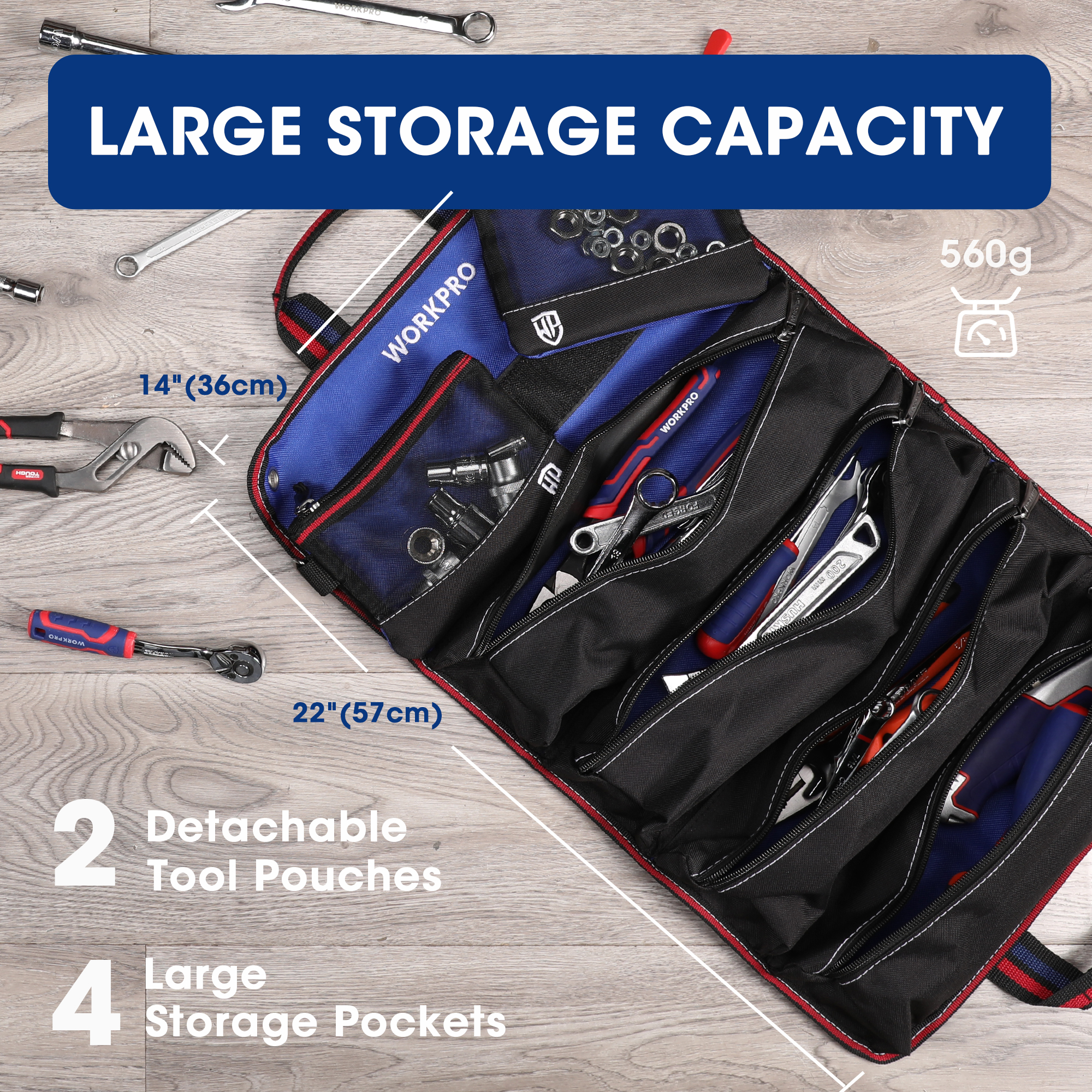 WORKPRO Roll Up Tool Bag with  - مراجعة Heavy Equipment Storage وسعره