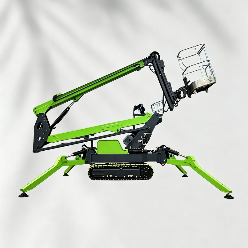 Spider Crane Mini Spider Crane - مراجعة Compact Crawler Boom Lift وسعره
