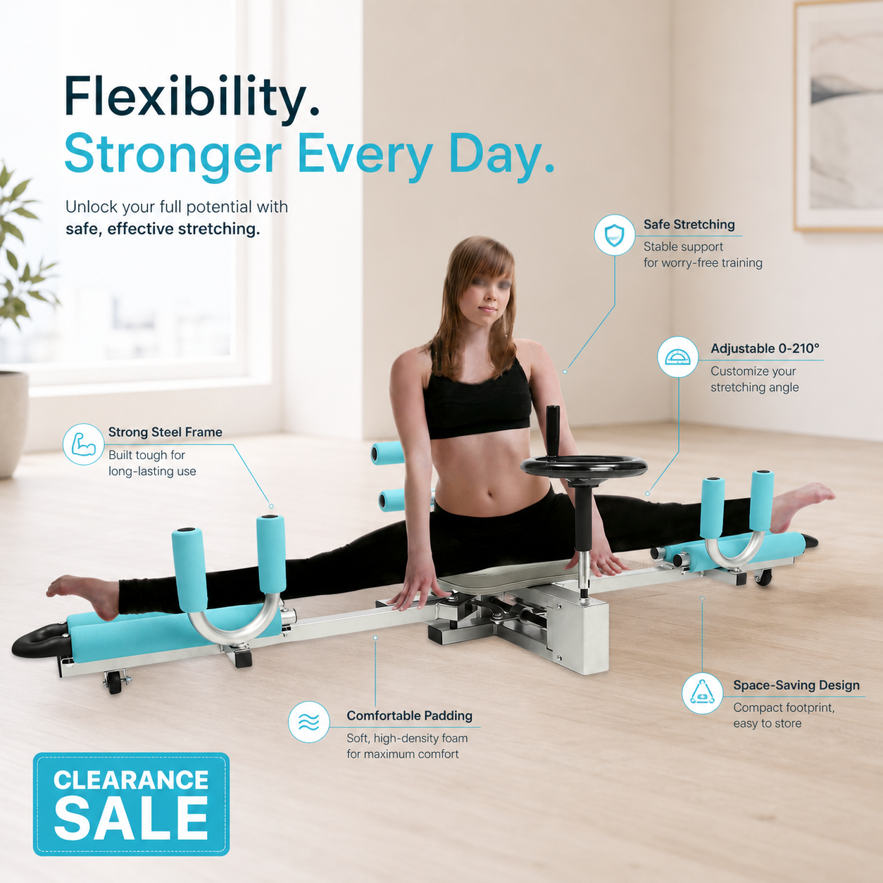 0-210° Adjustable Leg Stretche - مراجعة Heavy Equipment Gym وسعره
