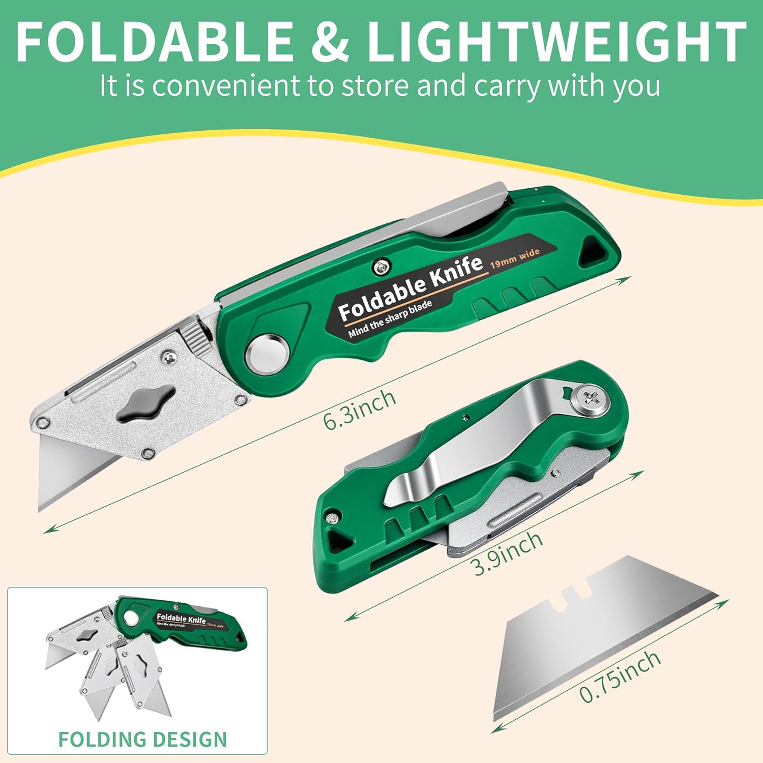 Kitchen Box Cutter,4-Pack Fold - مراجعة Heavy Equipment Blade وسعره
