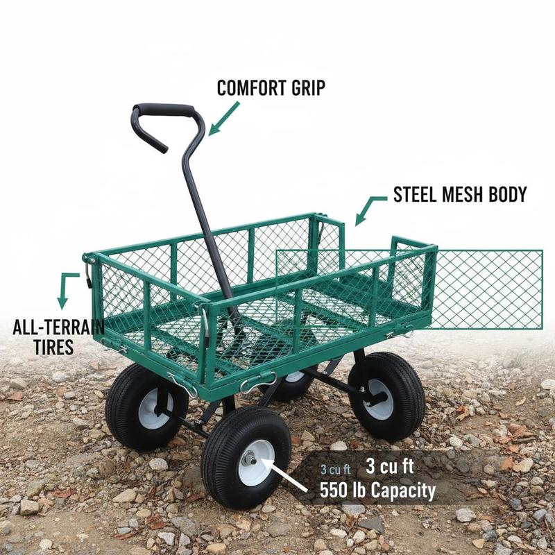 Iron Utility Wagon 34 x 18 Inc - مراجعة Heavy Equipment Transporter وسعره