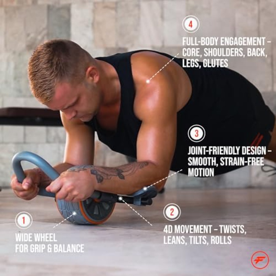 CoreFlex4D Ab Roller Wheel wit - مراجعة Heavy Equipment Gym وسعره