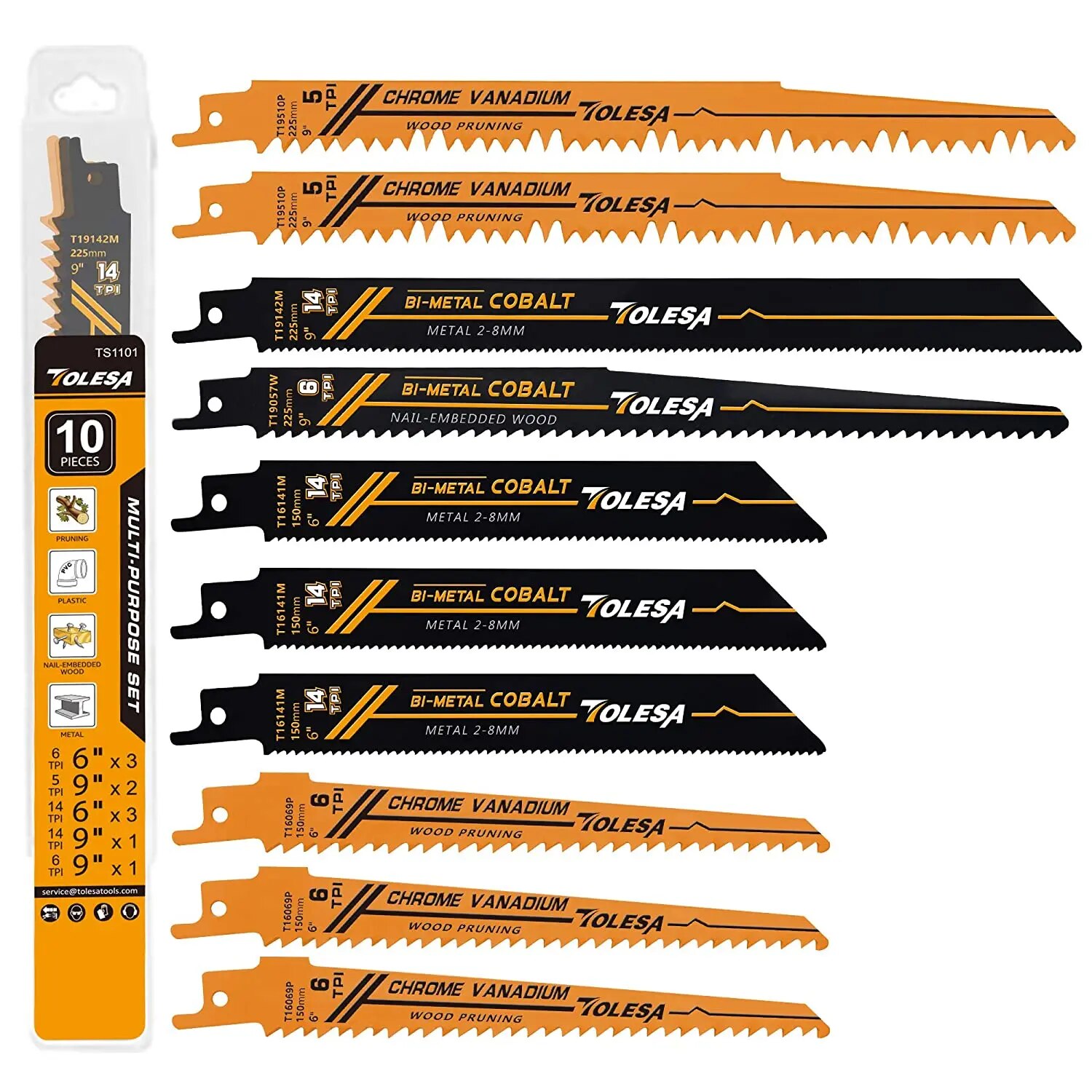 TOLESA 10PCS Reciprocating Bi- - مراجعة Heavy Equipment Blade وسعره