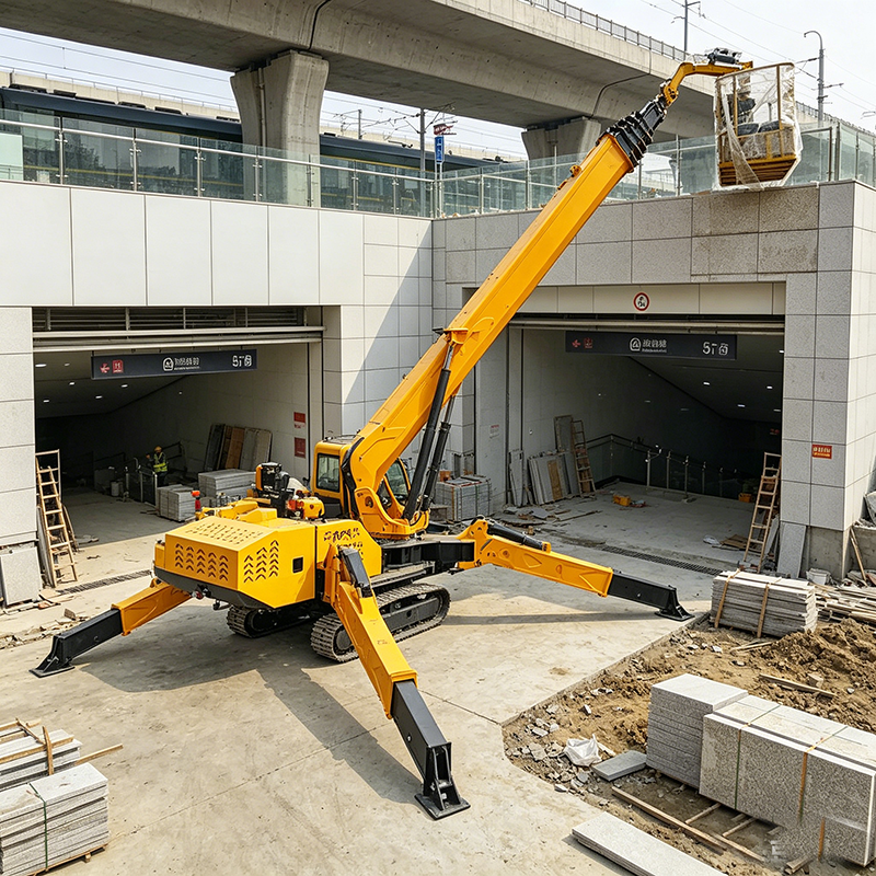 Customized 3Ton Hydraulic Spid - مراجعة Compact Crawler Boom Lift وسعره